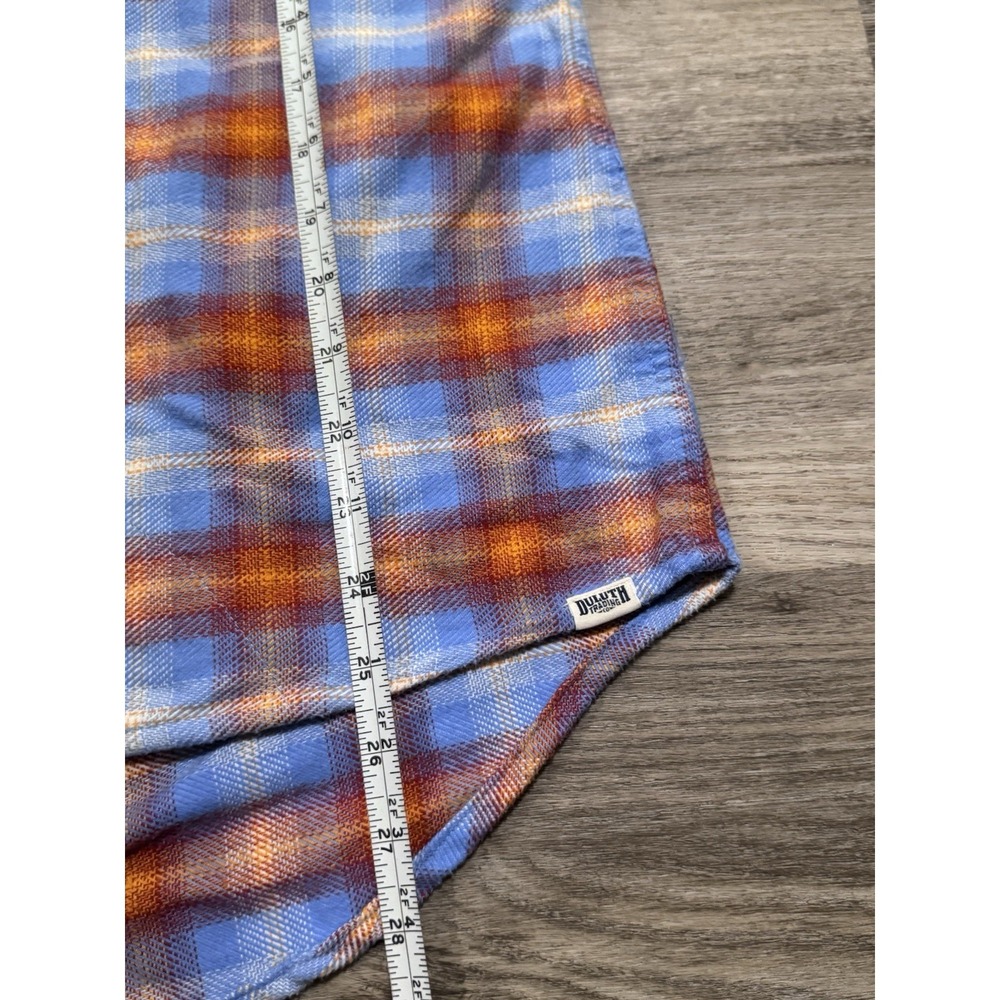 Duluth Trading Women's Folklore Flannel Shirt M Blue NWT Soft Double Brushed - Picture 6 of 6